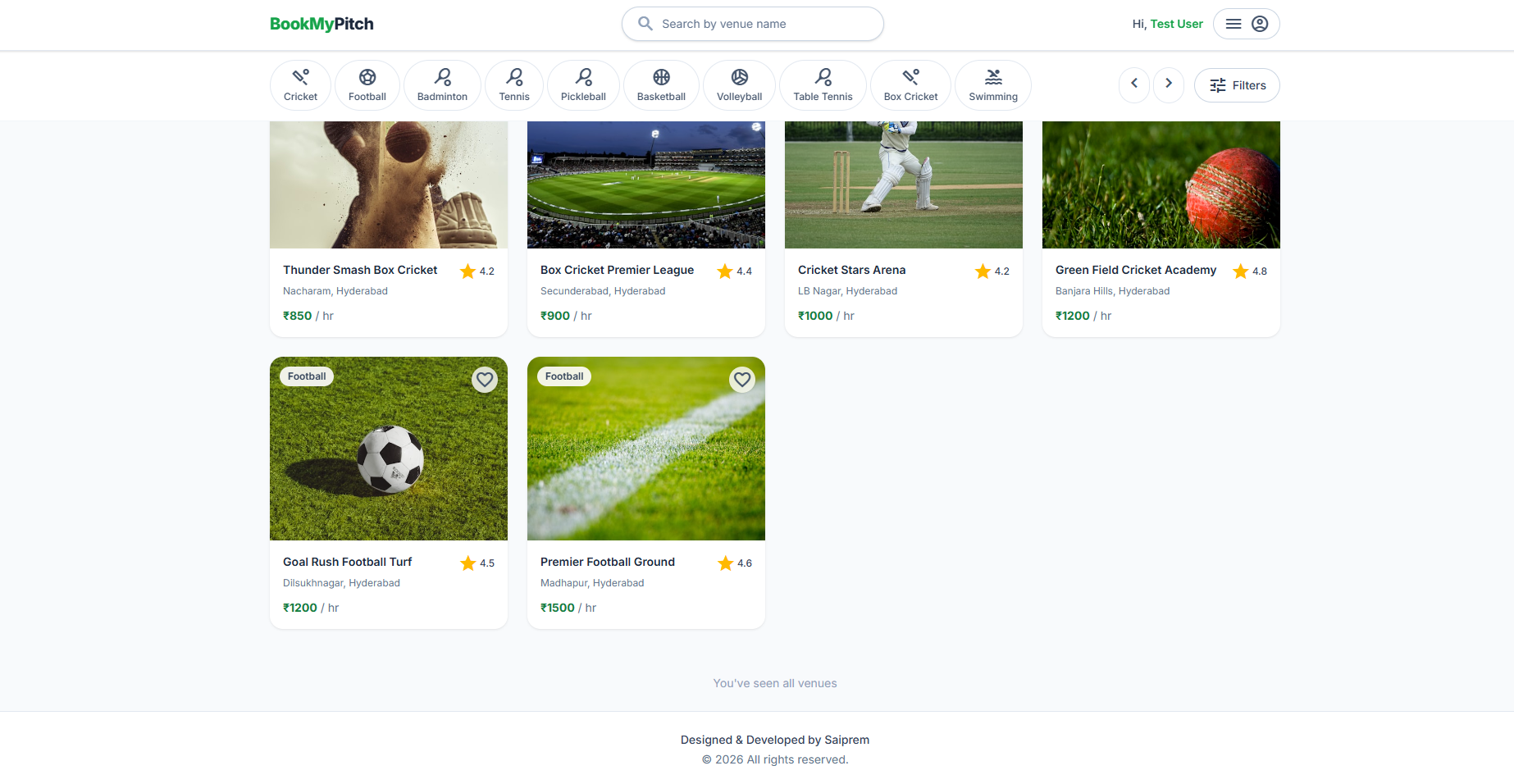 Published BookMyPitch โ Sports Venue Booking Platform